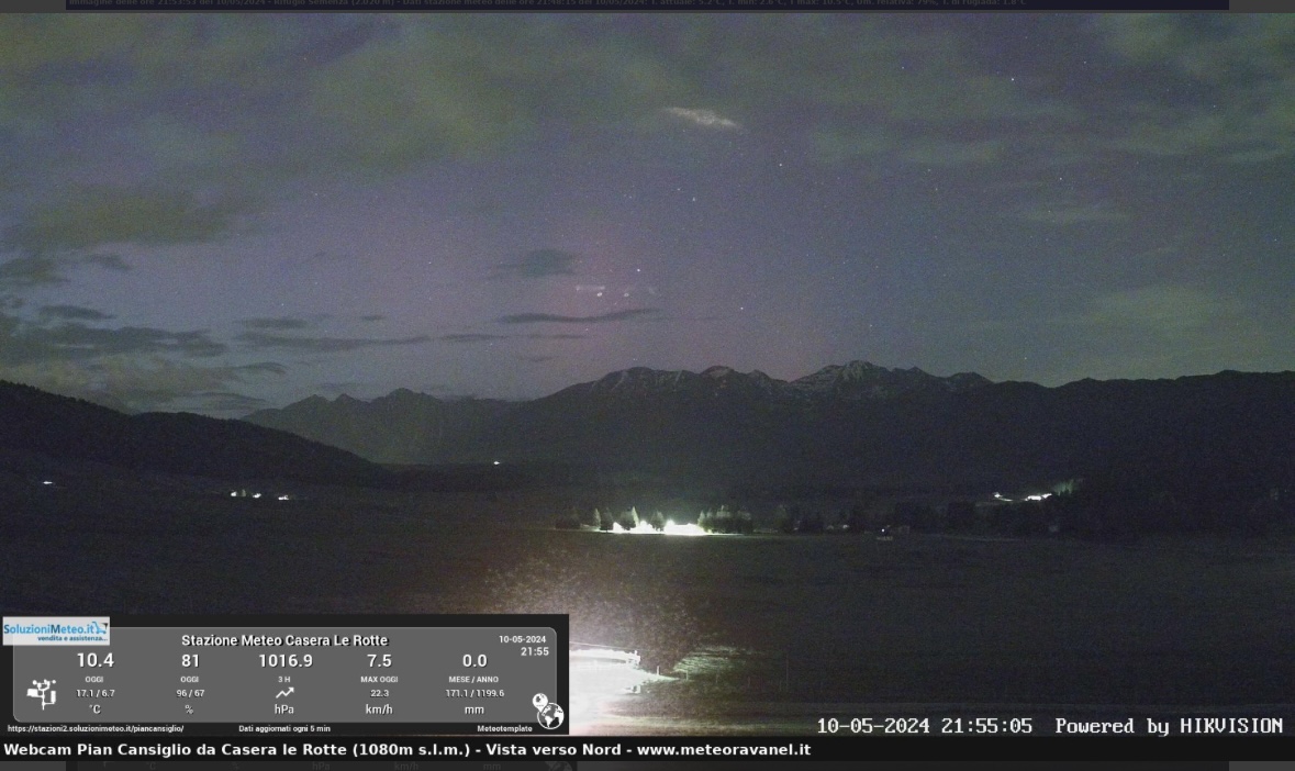 aurora Webcam Pian Cansiglio - Casera Le Rotte